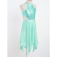thumbnail image 3 of Alvivi Kids Girls Sequin Halter Tulle Mesh Dance Dress Lyrical Contemporary Dance Costume 4-16, 3 of 7