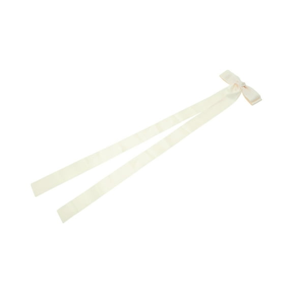 Unique Bargains 1 Pc Double Bow Ribbon French Barrette Hair Clips Hairdo Clip Beige