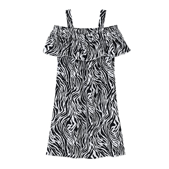 Penkiiy Toddler Kids Baby Girl Summer Vacation Dress Suspender Skirt Floral Dress Easter Dresses for Toddler Girls 2-3 Years Black On Sale