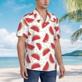 thumbnail image 2 of Lsque Watermelon pattern Hawaiian Shirt for Men, Unisex Summer Beach Casual Short Sleeve Button Down Shirts-Small, 2 of 9
