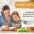thumbnail image 5 of Aluminum Pans Trays with Deep Plastic Lids 9"x13" inch Half Size Disposable Containers with Heavy Duty Lids - Pack of 25 Recyclable Pans for Baking Storing - Reusable Oven Air Fryer and Freezer Safe, 5 of 7