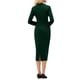 thumbnail image 3 of INSPIRE CHIC Vestido Lápiz Elegante para Mujeres con Solapa, Cuello en V, Manga Larga, Tendencia 2025, Vestidos de Trabajo hasta la Rodilla, M Verde Oscuro, 3 of 5