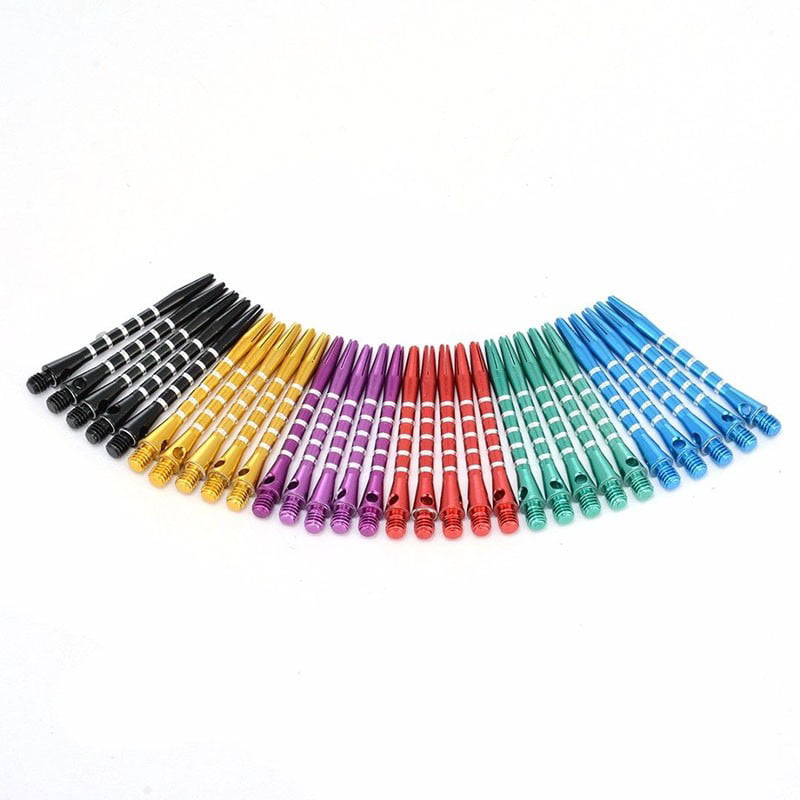 30pcs 6 Colors Aluminum Medium Darts Shafts Harrows Dart Stems Throwing Toy 