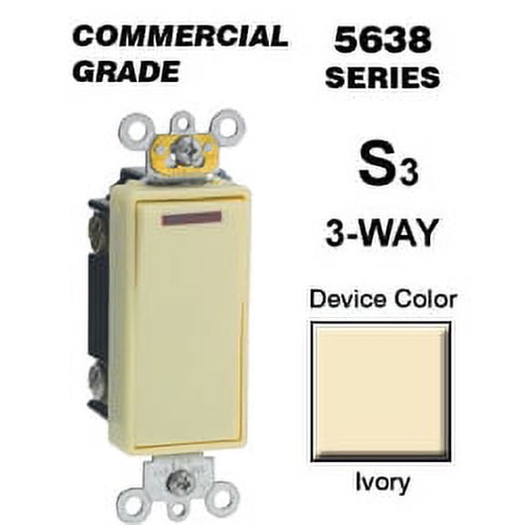 Leviton AC Quiet Switch,Ivory,4.1 in H 5638-2I