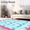 thumbnail image 2 of ODIKA 5'x7' Machine Washable Non-Slip Area Rug, Whimsical Winter Wonderland Complete Bath Decoration High Traffic Rug, Pink, 610292, 2 of 7