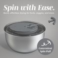 thumbnail image 5 of Stainless Steel Salad Spinner - 5 Qt. Lettuce Washer And Vegetable Spinner Dryer for Easy Salad Prep - Non Slip Base  Pull Handle - Auto Stop  System, Stain and Odor Resistant, 5 of 6