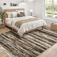 thumbnail image 3 of FairOnly 5'x7'Modern Non Slip Low Pile Area Rug for Living Room Abstract Striped Machine Washable Stain Resistant Floor Rug for Bedroom Laundry,Brown, 3 of 7