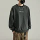 thumbnail image 2 of Sudaderas para hombre de algodón, ropa holgada para hombre, sudadera negra con capucha, ropa de calle sin capucha, overfit, sencilla, color pastel, cálida, 2 of 5