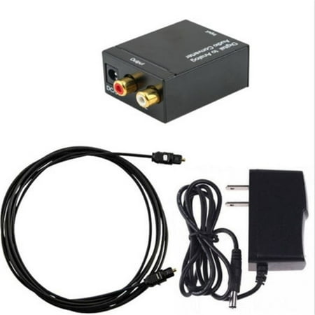 - Optical Digital Coax to Analog-RCA L/R Audio Converter Adapter with Fiber Cable