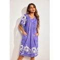 thumbnail image 3 of Oudiya Womens Mumus House Dress Floral Print Short Sleeve Nightgowns Moomoo Dresses with Pockets, 3 of 7