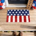 thumbnail image 6 of Patriotic Welcome Doormat for 4th of July Indoor Outdoor, Non-Slip Rubber Backing American Flag Design with Hearts, Red White Blue Holiday Front Door Mat, 6 of 7