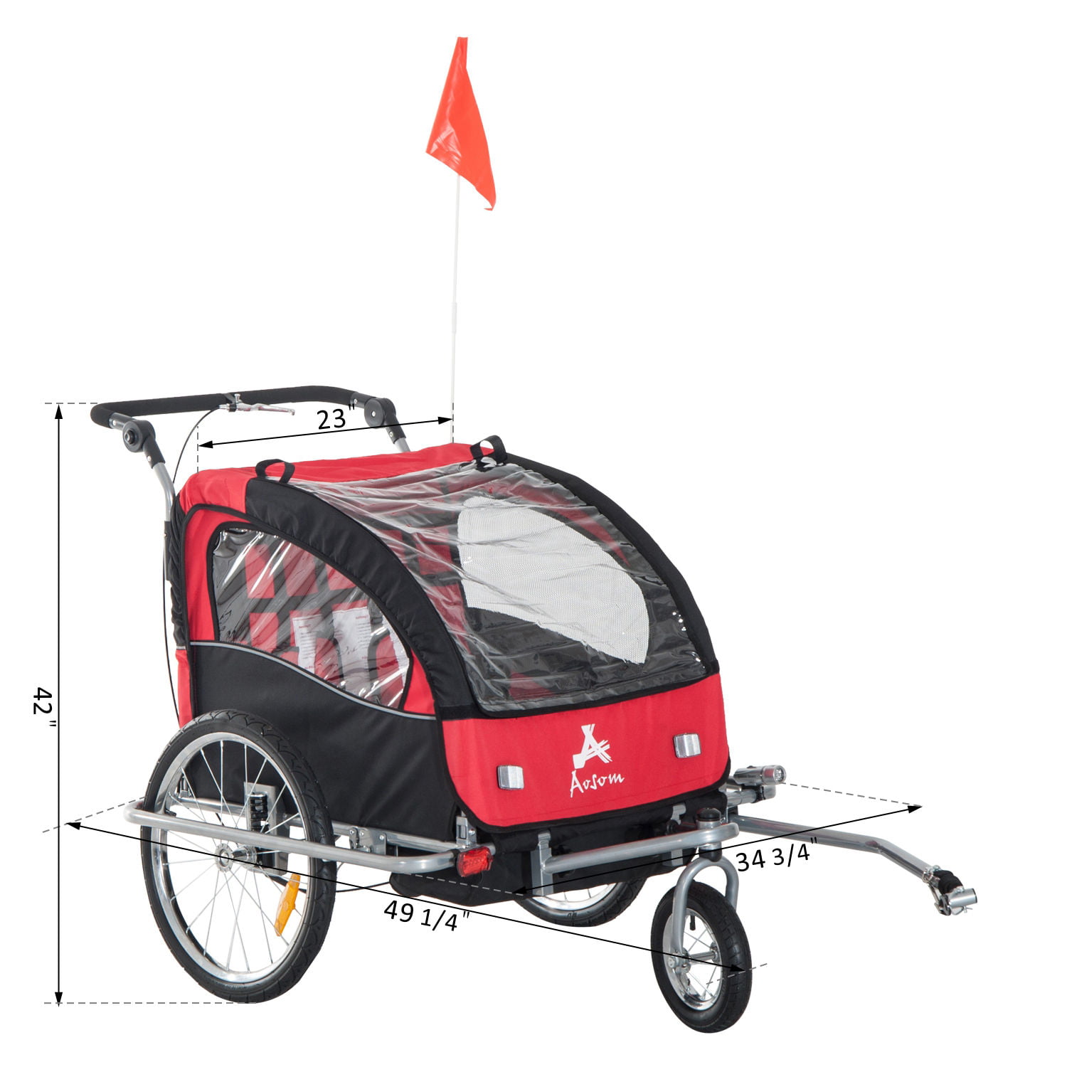 tow behind bike child carrier