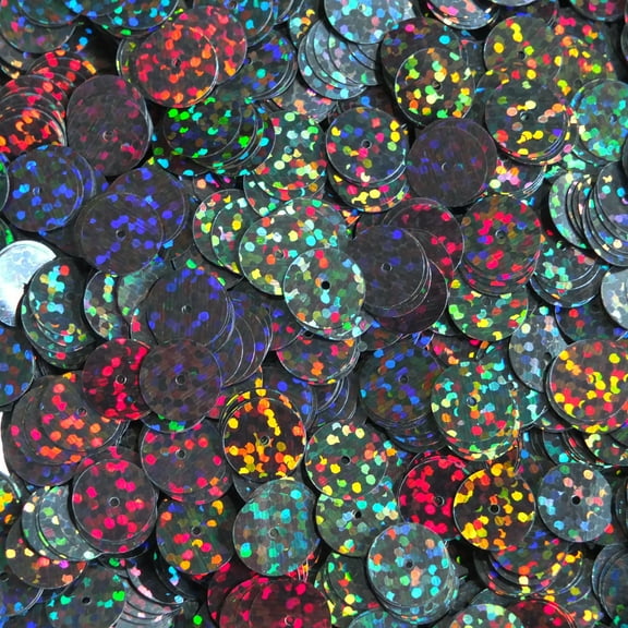 Galaxy Black Sequins 10mm Hologram Glitter Multi Reflective Metallic Made in USA
