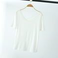 thumbnail image 2 of Fashion $15 & under Olyvenn Womens Criss Cross Short Sleeve Basic Plain Tee T-Shirt Breathable Soft Blouses Shirt Solid Color Casual Tie Back Sport Tunic Top White 10, 2 of 4