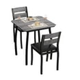 thumbnail image 2 of Danolapsi 3 Piece Dining Table Set for 2, Farmhouse Kitchen Table and Chair, Metal Frame Square Dining Room Table Set for Small Space, Apartment, Studio, 2 of 9