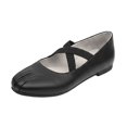thumbnail image 2 of Women's Split Toe Crisscross Elastic Strap Mary Jane Flats, Soft Faux Leather Slip‑on Casual Walking Shoes for Daily Wear Black 36, 2 of 9