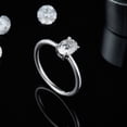 thumbnail image 3 of 1 Carat Oval Cut Moissanite Solitaire Ring, Elegant Engagement Ring, Plain Band Ring In 925 Sterling Silver, 3 of 6