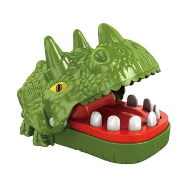 Juguete de dedo con mordedura de dinosaurio, juego familiar, juego de mesa creativo, divertido juguete de dinosaurio Triceratops