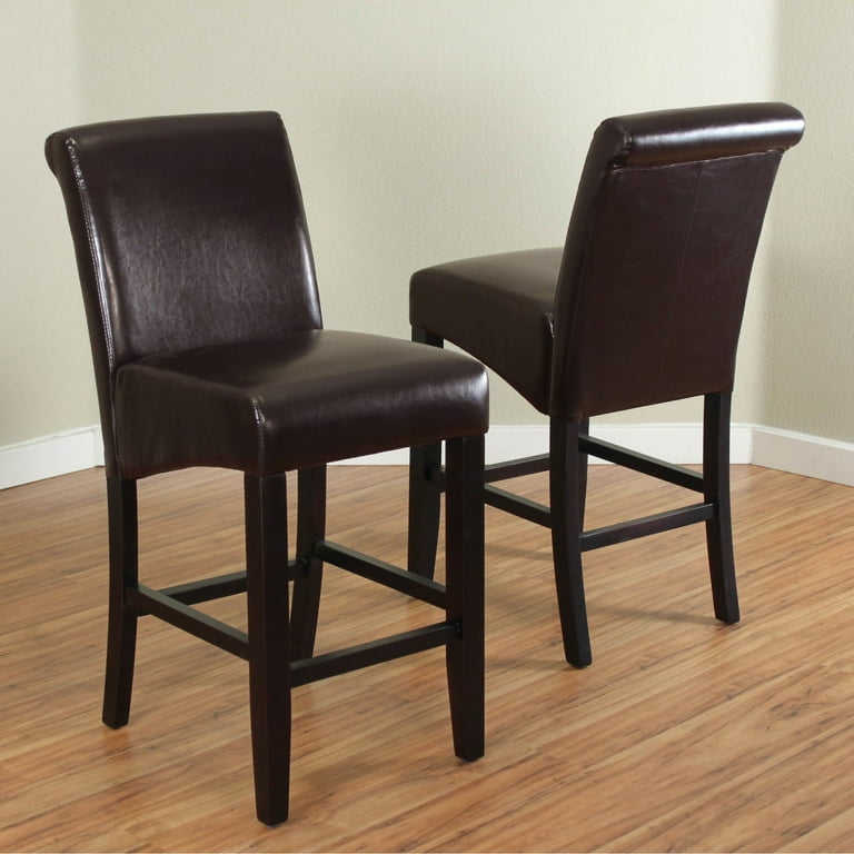 Light brown 2024 leather counter stools