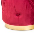 thumbnail image 3 of Baxton Studio Gaia Tissu en Velours Rembourré Or Finition Pouf en Rouge, 3 of 6
