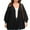 Black, variant on Women's Plus Size Coarse-Knit Woolen Sweater Cardigan, Fashion Loose Jacket, Gray, Size XL