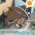 thumbnail image 3 of HOMEYA Waterproof Shade Sail Triangle 16' x 16' x 16' Patio Awning Outdoor Garden Pool Sun Canopy Shelter Cover - Brown, 3 of 8