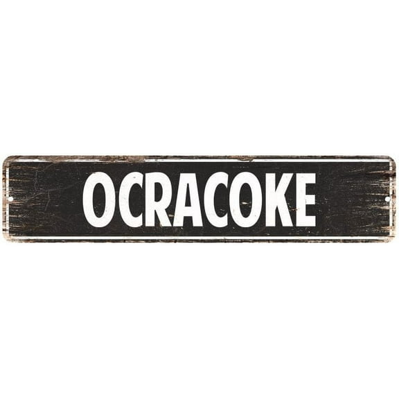 Ocracoke Vintage Look Gift Metal Sign Chic 4x18 204180008044