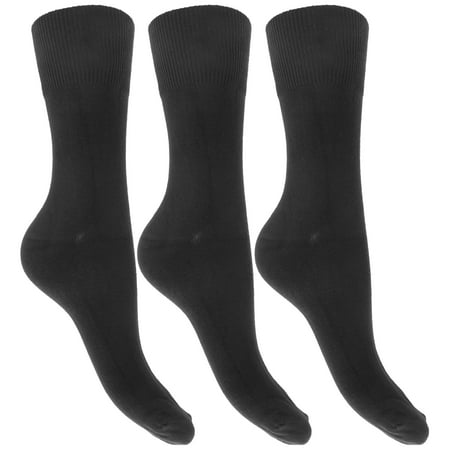 Womens/Ladies Plain Cotton Rich Non Elastic Ankle Socks (3 Pairs ...