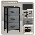 thumbnail image 5 of Sorbus 3 Drawers Nightstand Chest Dresser - Metal Frame, Fabric Bins Wood Top - Black, 5 of 8