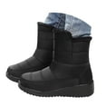 thumbnail image 3 of Gyexs Mens Snow Boots, Winter Shoes for Women 2025 Platform, Fuzzy, Buckle, Moto, Cap Toe, Women's Fashion, Black, Size 6, 3 of 7
