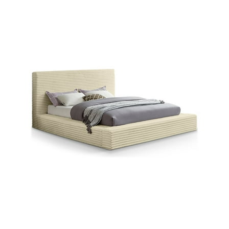 Meridian Furniture Dexter Cream Corduroy King Bed