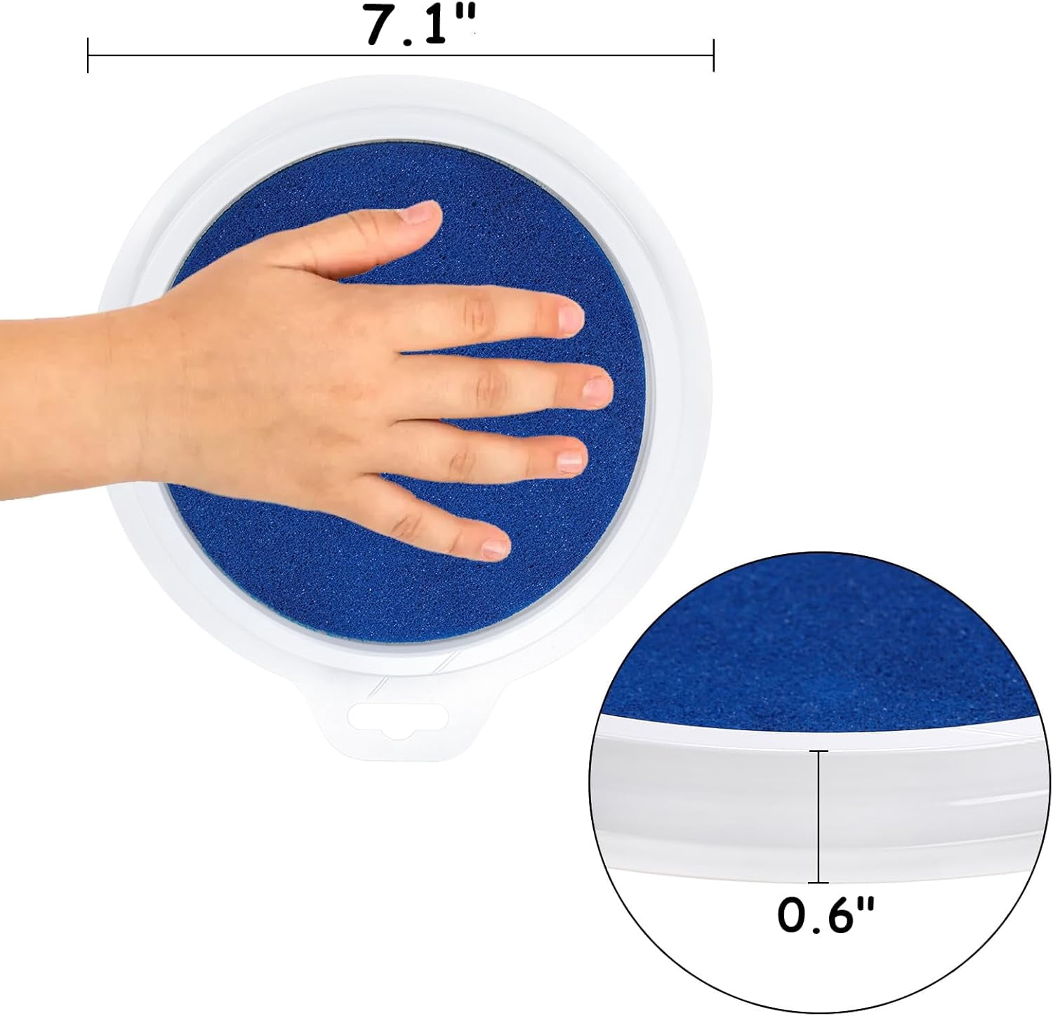 7" Large Round Craft Ink Pad, 8 Colors Washable Stamp Pads, Rainbow DIY Fingerprint Ink Pad for Rubber Stamp Card Making Paper Wood Fabric Clothing Scrapbook