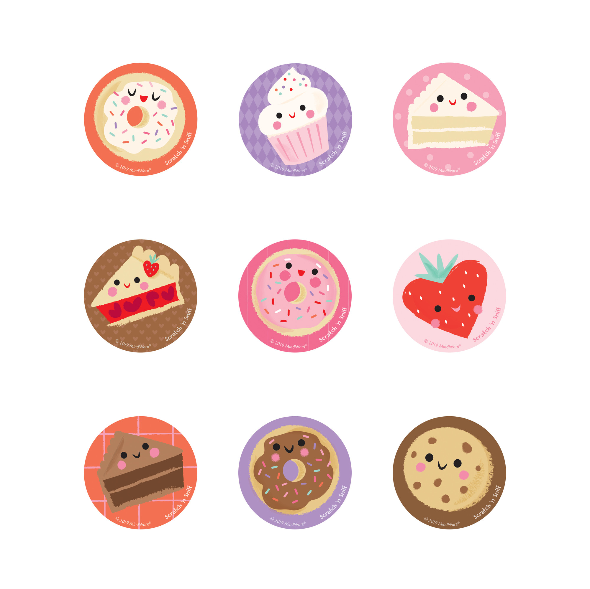 Peaceable Kingdom Sweet Scented Scratch and Sniff Stickers in A Tin, Includes 30 Tins of Donut Stickers, Ice Cream Stickers or Cupcake Stickers, Great for Sticker Handouts & Classroom Giveaways