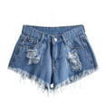thumbnail image 1 of Timegard Denim Shorts for Women Plus Size High Waisted Ripped Hole Streetwear Summer Jean Shorts Stretch, 1 of 6