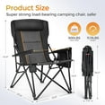 thumbnail image 2 of Heavy Duty High Back Camping Chairs with Cup Holder Oversized Folding Chair Outdoor Chair with Headrest,Lawn with, 2 of 7