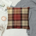 thumbnail image 2 of GOSMITH  Decorative Pillow Covers Check Buffalo Plaids Pillowcases Tartan Rustic Farmhouse Square for Christmas Decor Bench Sofa Couch Car Bedroom Red and Tan, 2 of 5