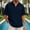 Dark Blue, variant on COSFO Cotton Linen Shirts for Men Short Sleeve V Neck White Tops Relaxed Fit Summer Beach Mens Classic T-Shirt