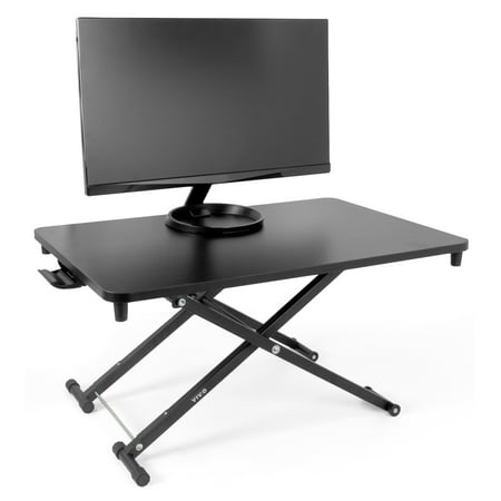 VIVO Small Standing Desk Converter Step-less Height Adjustable - 28