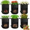 thumbnail image 1 of SunStream 6 Pack 3 Gallon 11L Potato Grow Bags Non-woven Fabric Waterproof Heavy Duty Carrot Grow Bags with Handles and Window, 1 of 6