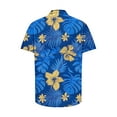 thumbnail image 5 of Men's Hawaiian Shirts Button up Short Sleeve Plus Size S-5XL Loose Casual Summer Tops Beach Fashion Clothes (3XL, Blue #A), 5 of 5