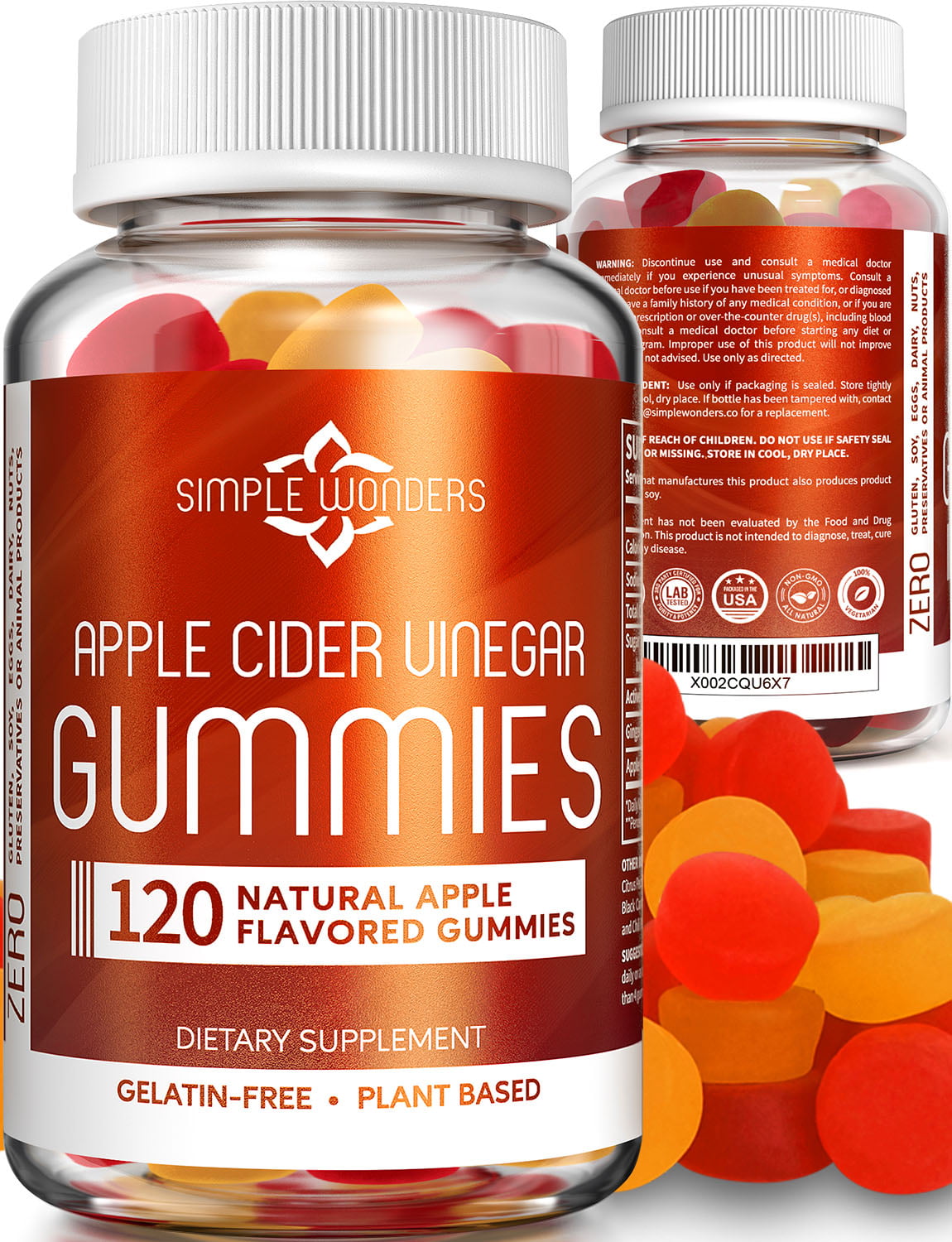 Apple Cider Vinegar Gummies (120 Pack) - Gummy Alternative to ACV Pills