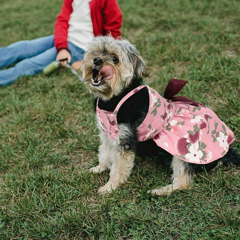 Summer Floral Dog Dress Girl Fancy Puppy Clothes Cute Flower Princess Skirt  with Bowknot Dresses for Small Dogs Cats Yorkies Chihuahua Pomeranian