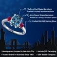 thumbnail image 2 of Gem Stone King 3.50 Ct Millennium Blue Mystic Topaz Red Created Ruby 925 Sterling Silver Ring, 2 of 6