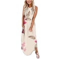 thumbnail image 1 of Lenago Robes de Printemps Grande Taille pour Femmes 2023 Robe Longue Imprimée Sans Manches à Encolure Croisée devant Robes d'Été de Plage en Liquidation, 1 of 4