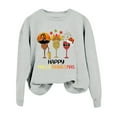 thumbnail image 2 of Happy Hallothanksmas Sweatshirts for Women Crewneck Funny Halloween Thanksgiving Christmas Sweatshirt Pullover Tops, 2 of 5