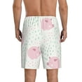 thumbnail image 3 of Naloa Cute Pigs Men's Short Pajama Pants, Lounge Comfort Shorts with Elasticized Waistband and Side Pockets - X-Large, 3 of 9