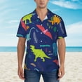 thumbnail image 4 of Balery Dinosaurs Print Men's Hawaiian Shirts Short Sleeve Beach Shirt Relaxed Fit Vacation Button Down Shirts-Small, 4 of 9
