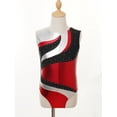 thumbnail image 5 of YIZYIF Kids Girls Metallic Ballet Dance Leotard Sparkle Rhinestones Sleeveless One Piece Gymnastics Unitard A Red 16, 5 of 7