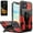 Red, variant on iPhone 12 Mini Case, Dual Layers [Combo Holster] And Built-In Kickstand Bundled with [Temerped Glass Screen Protector] Hybird Shockproof (Black)