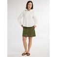 thumbnail image 2 of Free Assembly Women’s Button Front Cotton Embroidered Shirt with Long Sleeves, Sizes S-XXXL, 2 of 5